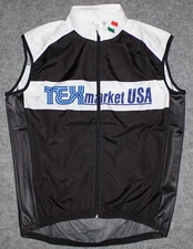 nwt TEXMARKET GILET NIZZA FULL ZIP WIND BIKE VEST Packable Cycling sz L Vest