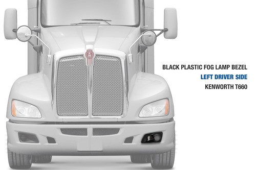 Black Plastic Fog Light/Lamp Bezel Left Driver Side For Kenworth T660 - Picture 3 of 8