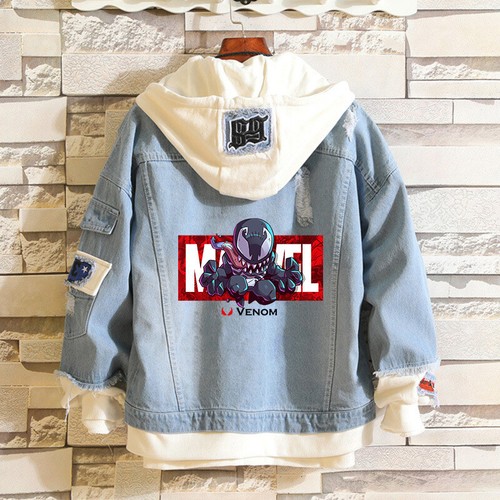 Avengers Denim Jacket Super Hero Hoodie 