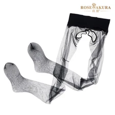 Rose Sakura SEAMLESS Pantyhose Ultra Sheer Glossy Stockings Open Crotch 7301