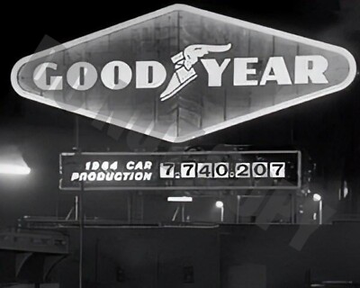 Circa 1964 Good Year Car Production Freeway Billboard Sign Detroit 8x10 Photo