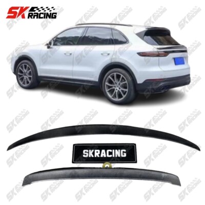 For Porsche Cayenne 19-23 Forged/Carbon Fiber/Gloss Black Rear Spoiler Roof Wing