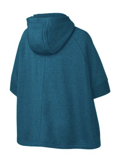 Girls Nike Pullover Half Zip Hooded Poncho Teal Size M Medium 890250-301 - Picture 2 of 2