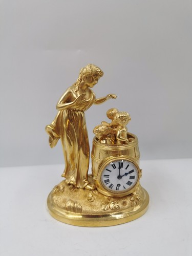 Schmuckuhr Empireuhr Miniaturuhr französische Bronzeuhr Boudoir Uhr - Imagen 7 de 7