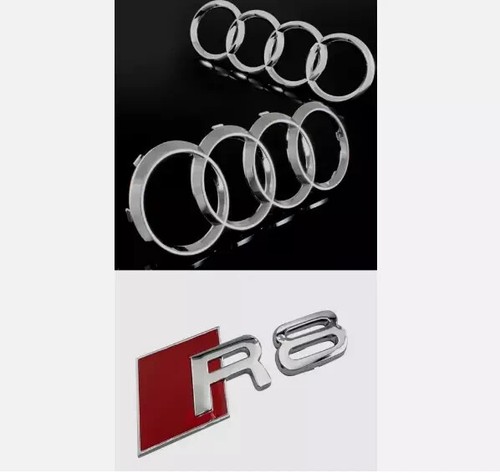 Chrome Audi 175mm Front Rings & 192 Rear Rings & R8 Rear Emblem | eBay