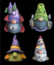 Pick a Halloween Gnome Clay Magic Painted or Unpainted Ceramic Bisque 