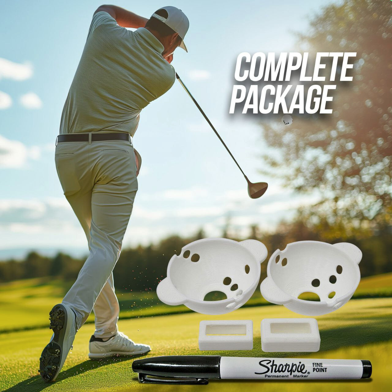 Rapsodo MLM2Pro RPT ball dot marking template. Includes clips for easy