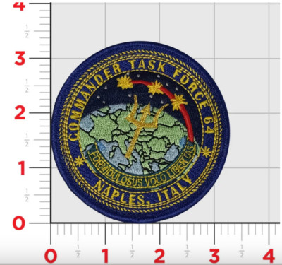 NAVY COMMANDER TASK FORCE 64 EMBROIDERED PATCH WITH HOOK & LOOP
