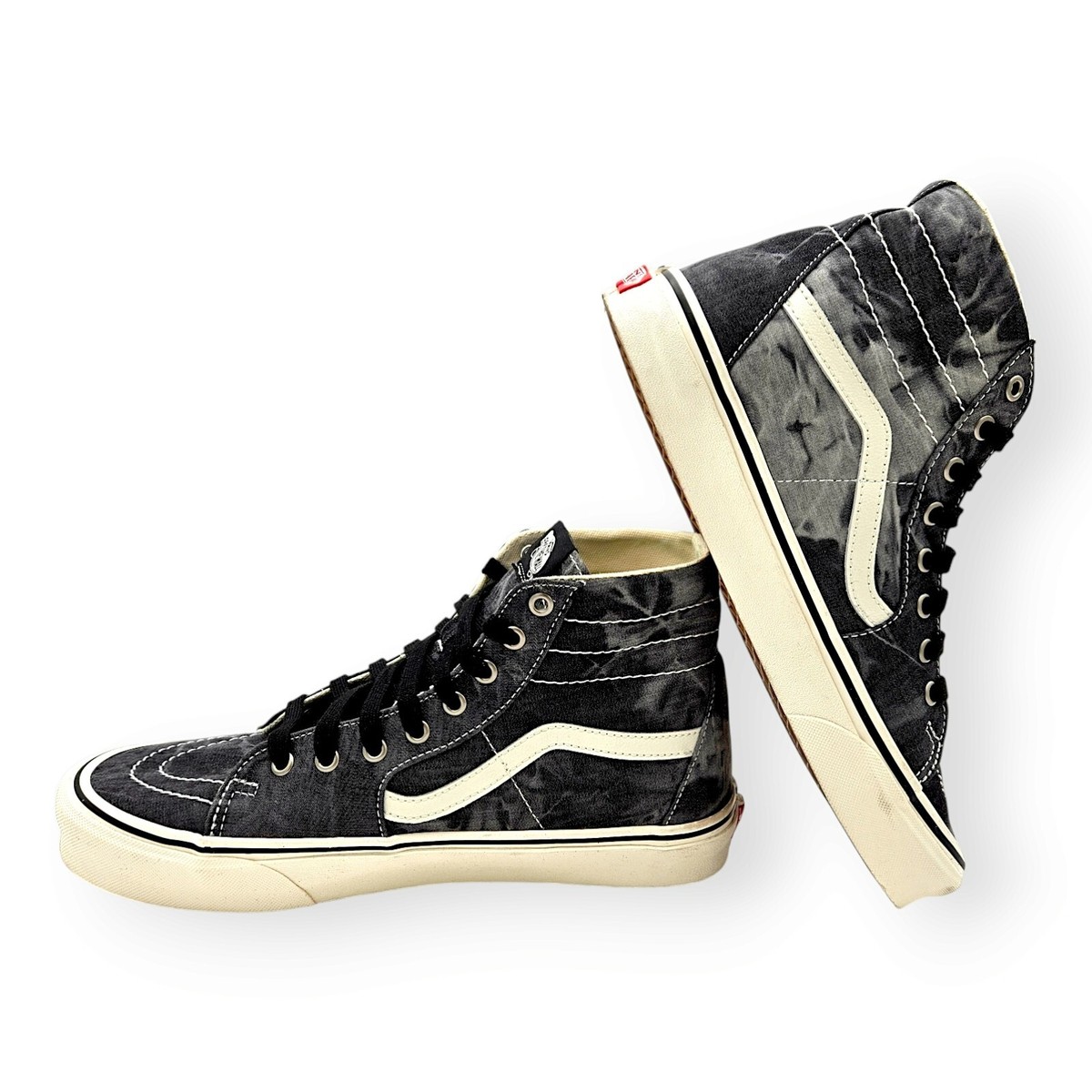 VANS Sk8-Hi Tapered (Denim Destroy) - Black/Marshmallow - Men's