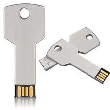 64GB Metal Key Shape USB Flash Drive Memory Stick Thumb Pen Drive Storage Silver