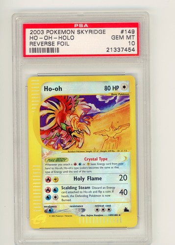 2003 Pokemon Ho Oh PSA 10 Skyridge Reverse Holo 149/144 Gem Mint WOTC