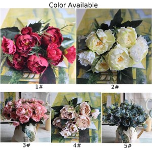 Détails Sur Artificiel Bouquet Fleur De Soie Rose Pivoine Maison Mariage Fête Déco Pas Cher