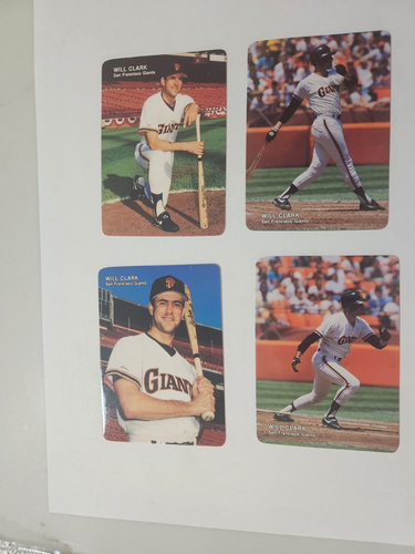 1988 MOTHER'S COOKIES SAN FRANCISCO GIANTS WILL CLARK SET OF 4 TRADING CARDS