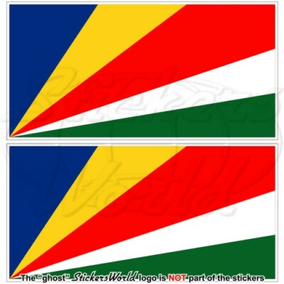 SEYCHELLES Seychellois Republik der Seychellen Flagge, 110mm Vinyl Aufkleber x2