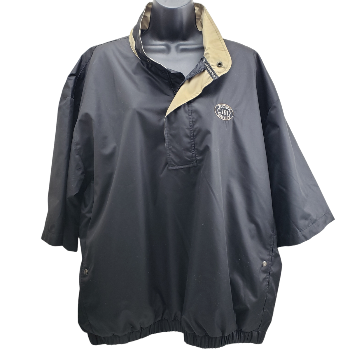 Ahead Mens Golf Windbreaker XL Black Tan Winthrop Golf Club Jacket
