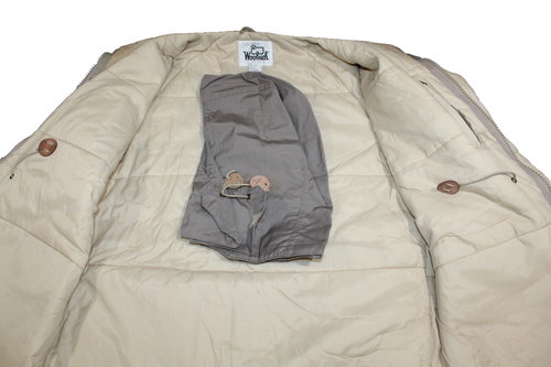 Abrigo Woolrich vintage con capucha Y2K para hombre grande marrón hongo cremallera tareas silla de montar granero - Imagen 6 de 11