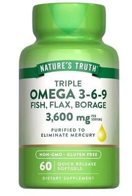 Nature Made Triple Omega 3-6-9 Complex 3600mg Quick Release Softgels, 66 Ct