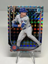 Matt Shaw 2025 Bowman Chrome Geometric /499 Card #46 Cubs