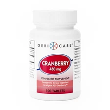 Geri-Care Cranberry Supplement Tablet 450 mg 845-01 12 Bottles 100 per Bottle