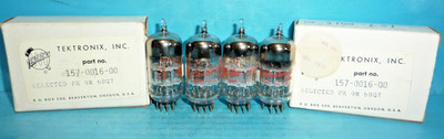 4 GE 6BQ7 Tubes Grey Plates Halo Getter Matched Pairs for Tektronix