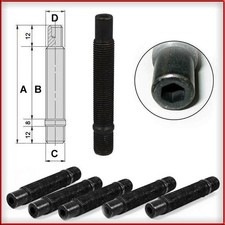 20 Pezzi Colonnette Prigionieri a Brugola per mozzo auto M12x1,5 lungh. 90mm