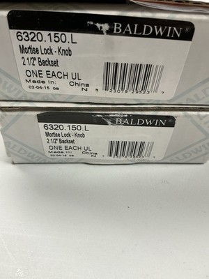 Baldwin Hardware 6320.150.L Mortise Lock Knob 2-1/2'' Backset UL Satin Nickel