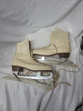 vintage olympic ice skates white No. 39 need restoring