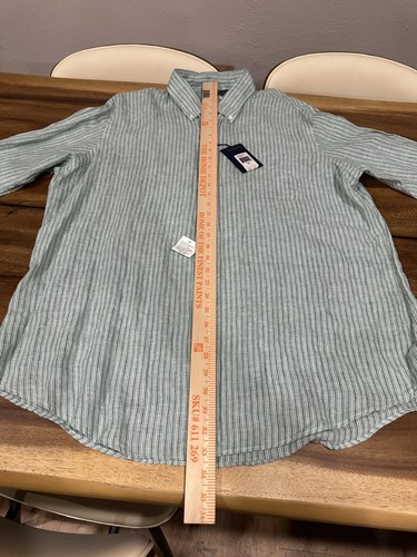 Polo Ralph Lauren Neu mit Etikett Herren 2XL Custom Fit 100 % Leinen Herrenhemd grün gestreift - Bild 13 von 13