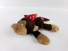 Dan Dee Brown Monkey Plush Tan Face Feet Red Bow Stuffed Animal Floppy Heart