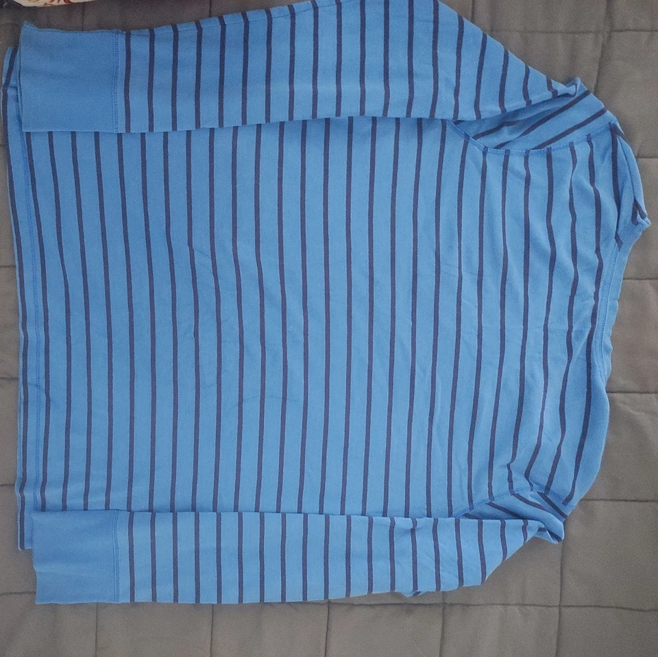 FADED GLORY GIRL STRIPE Blue TOP SIZE 16-18 - Image 4 of 4