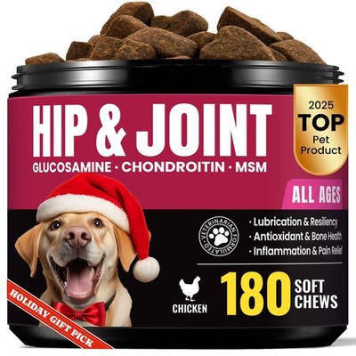 Glucosamine for Dogs - Hip and A-180 Chews, 1.(HIP & JOINT) Mobility Chews 