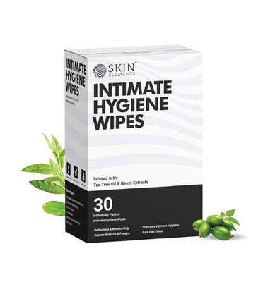 Skin Elements Intimate Hygiene Wipes | Unisex | pH balanced Wipes | Tea Tree Oil