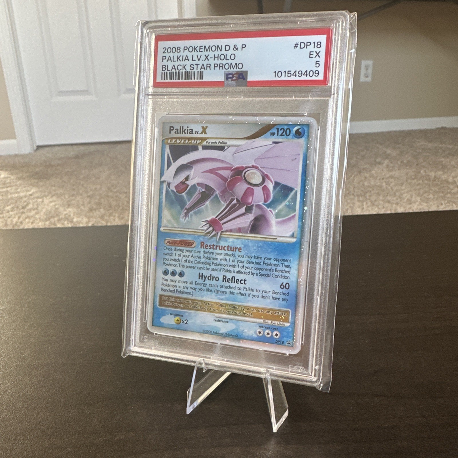 2008 POKEMON DIAMOND & PEARL BLACK STAR PROMO #DP18 PALKIA LV.X-HOLO PSA 5