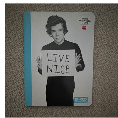 Office Depot One Direction A5 Notebook Black Blue White Modern Music 492689