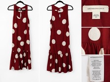 Anthropologie Michaela Polka Dot Midi Dress Small Flounce Hem Sleeveless NWT
