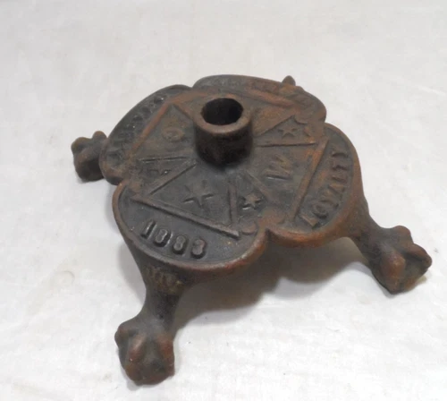 GREAT 1883 Civil War Women's Relief Corp Cast Iron Flag Base!! Claw Feet!!