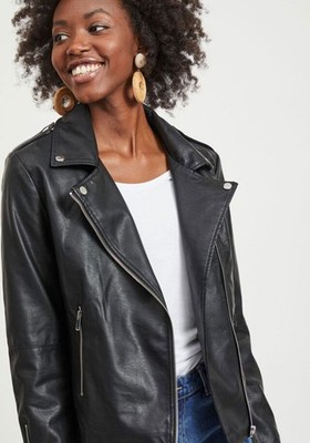 VILA Cara Kunstleder Bikerjacke Gr. L (UK 12) schick schwarz Reißverschluss UVP 54£