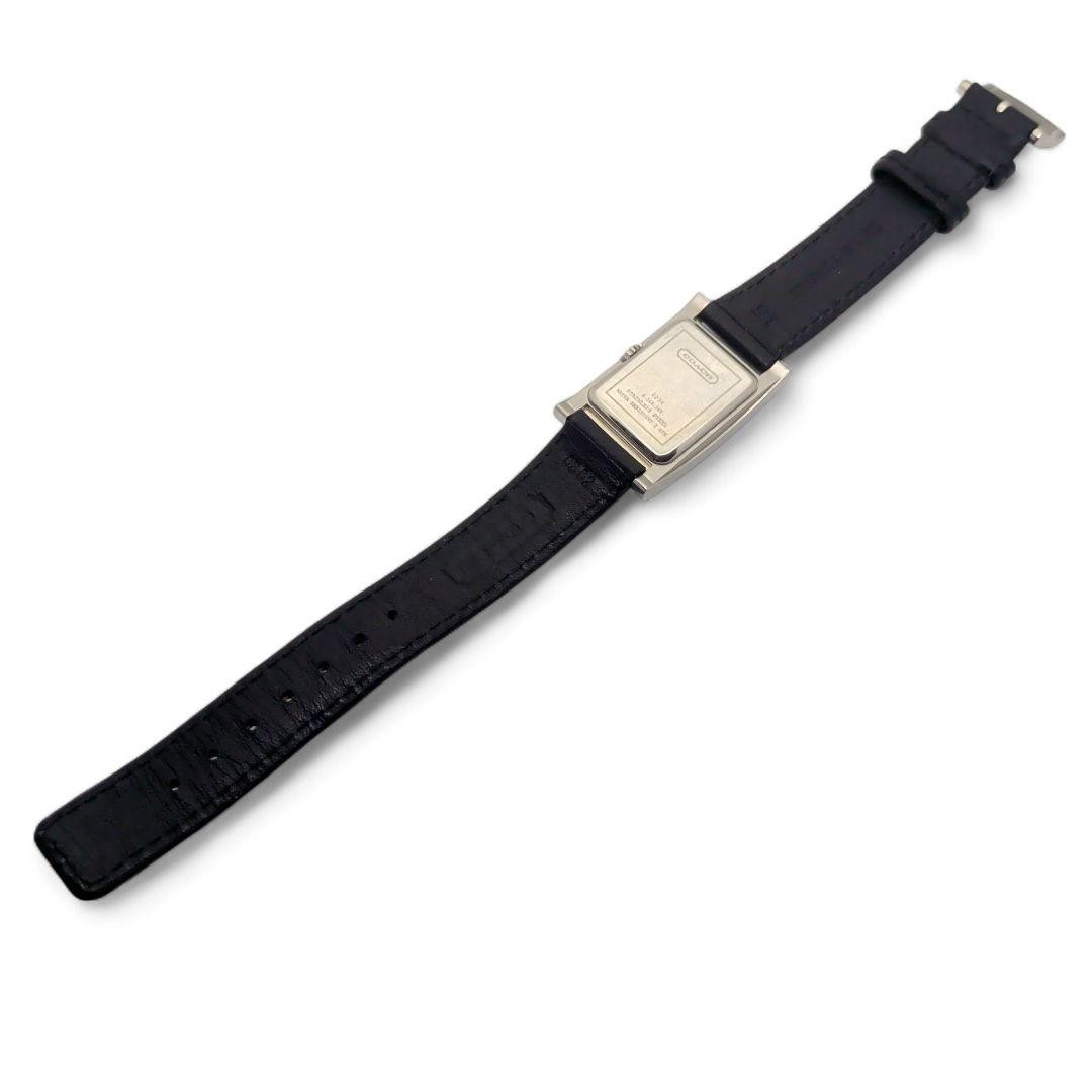 Coach Tank Rectangular Watch Silver Dial Black Le… - image 7