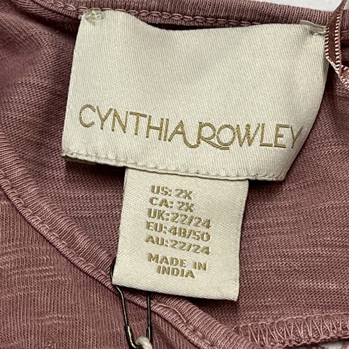 Top donna Cynthia Rowley 2x rosa tunica ricamata all'uncinetto boho contadino hippie - Foto 4 di 8