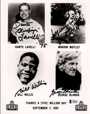G Blanda, B Willis, D Lavelli, M Motley Signed HOF induction photo w/Beckett LOA