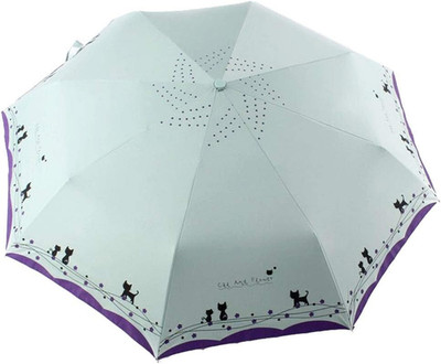 Compact Travel Umbrella Auto Open Close | Windproof Cute Cat Design | Lightweigh