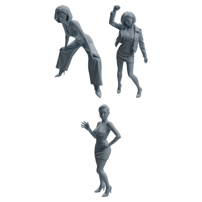 MRY-SFW 1/64/87 Nightclub Party Woman Character HO N Scale Miniatures Diorama
