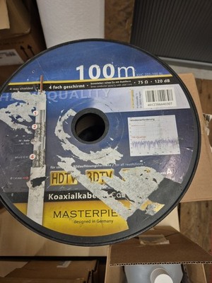 SAT Kabel Koaxialkabel 100 M 120 DB, 75ohm, Antennenkabel 4-fach Geschirmt