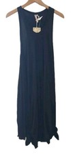 New Comfy USA Sleeveless Asymmetric Hem Midi Dress Size XS Lagenlook Minimalist