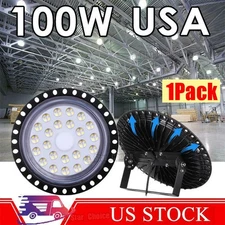 LED High Bay Light 100W UFO Outdoor Warehouse Industrial Lights Cool White 110V