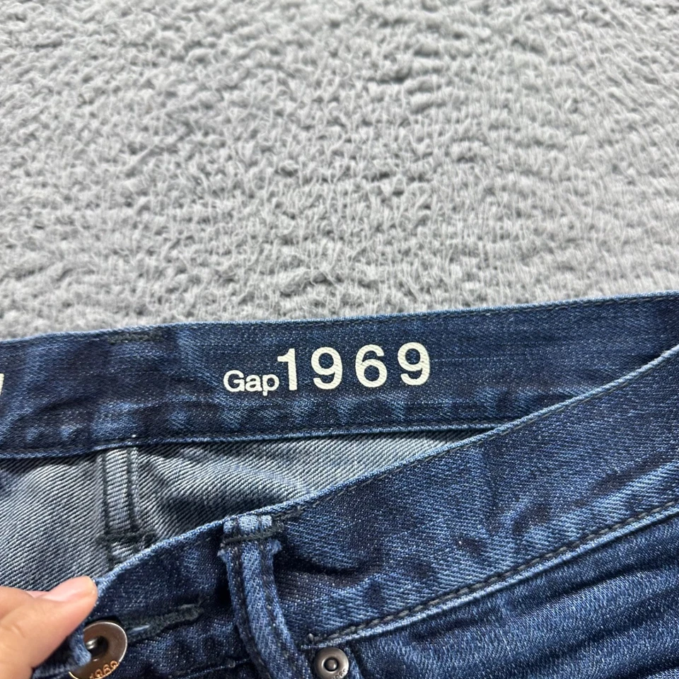 Gap 1969 Jeans Mens 31x30 Blue Dark Wash Cotton Original Fit Denim - Image 4 of 4