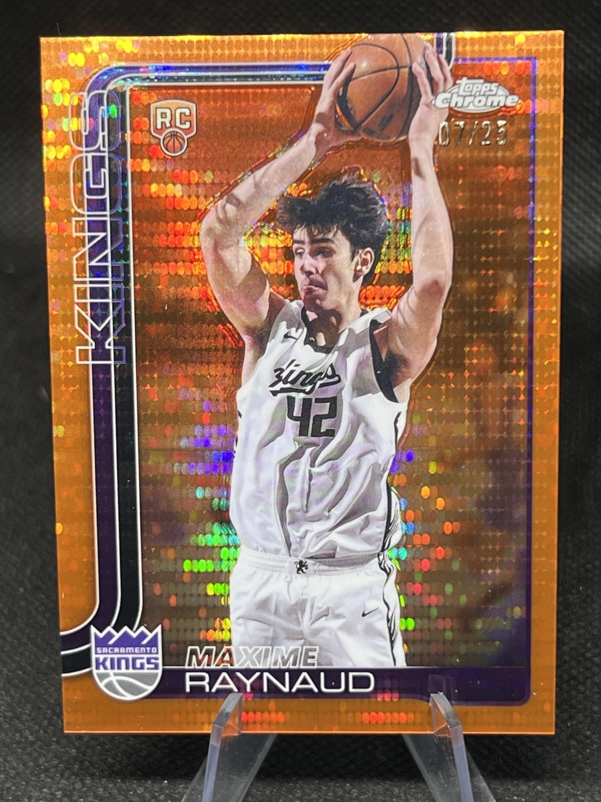 2025 Topps Chrome - Maxime Raynaud #293 - Orange Pulsar RC /25 - Sacramento King