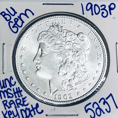 1903 P BU UNCIRCULATED MORGAN SILVER DOLLAR AUTHENITC U.S. MINT KEY DATE 5237