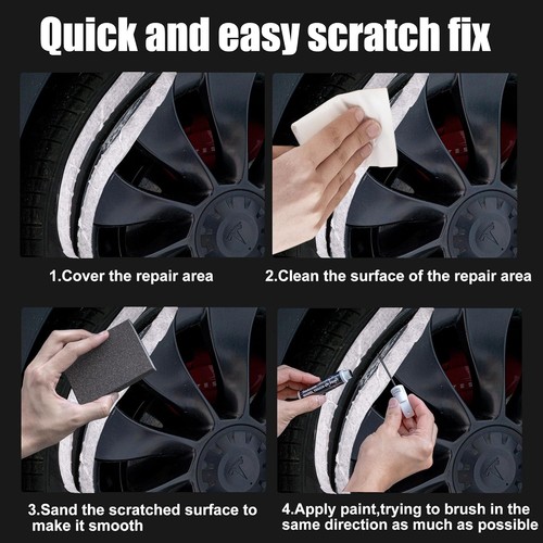 Black Rim Touch Up Paint, Car Wheel Repair Kit, Wheel Touch Up Paint Pen, Qui... - Picture 4 of 7