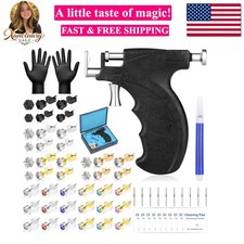 Professional Ear Piercing Gun Kit, Reusable Ear Piercing Machine with Colorfu...